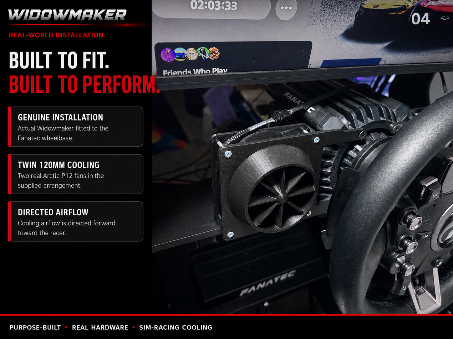 Installed Widdowmaker Fanatec cooling system