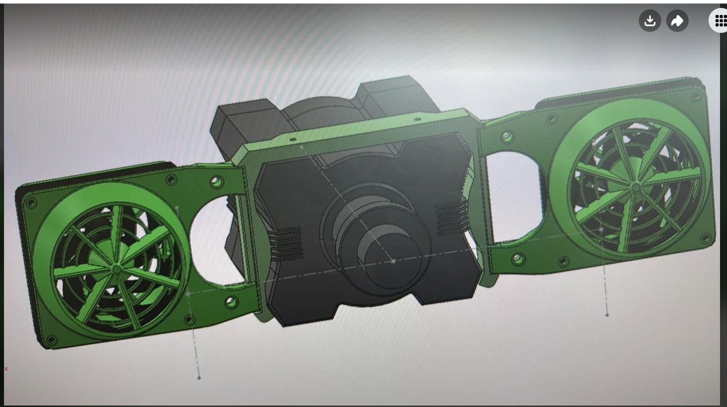 MOZA cooling system exploded CAD